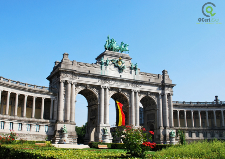 Belgian business professionals reviewing ISO certification documents to prepare for EU public procurement tenders