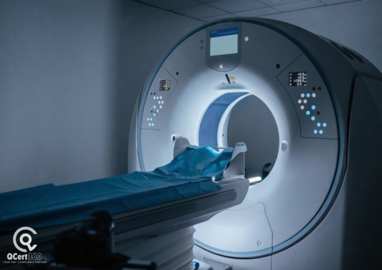 Medical device startup team working on 13485 certification documents for European compliance