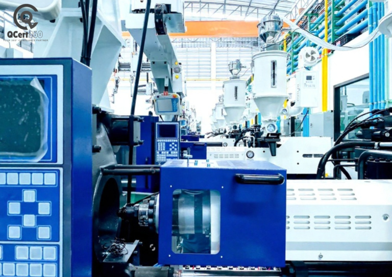 Factory workers in a Malaysian manufacturing plant ensuring ISO 9001 quality compliance