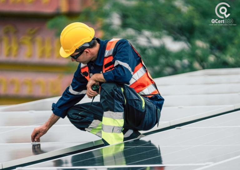 Solar panel manufacturing facility with ISO 50001 certification and CE Marking for utility and EPC contracts