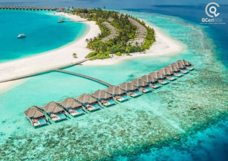 ISO 22000 and HACCP certified kitchen staff preparing food in a Maldives resort ensuring international guest safety
