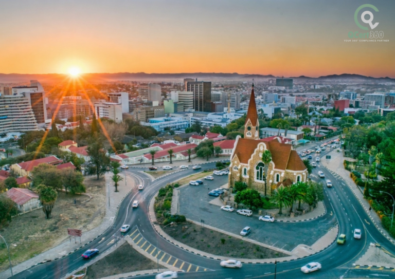 Namibian business professionals discussing ISO certification with Qcert360 consultants in Windhoek office