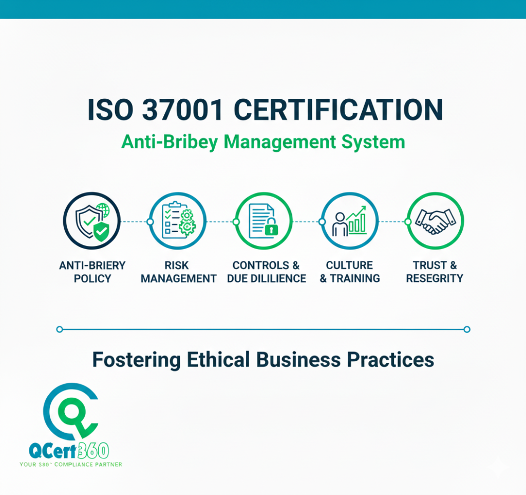 ISO 37001:2025 certification logo representing anti-bribery management system compliance