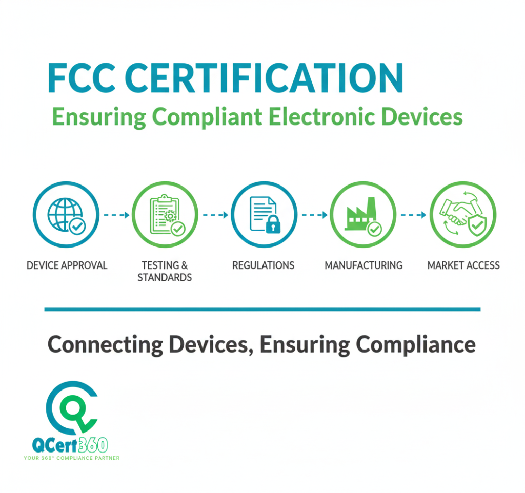 FCC certification logo representing compliance with U.S. Federal Communications Commission standards for electronic devices