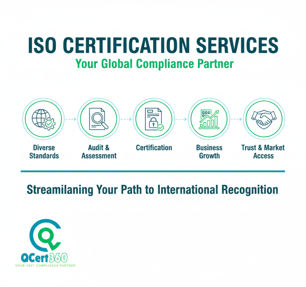 ISO certification services for global businesses ensuring compliance, quality, and international market access.