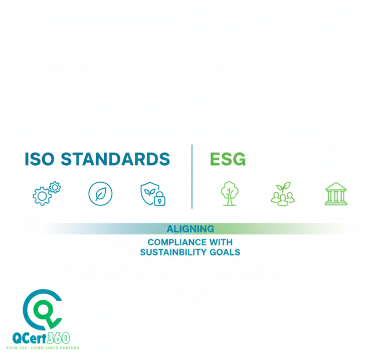ISO standards aligning business compliance with ESG and sustainability goals to promote responsible practices and investor confidence.