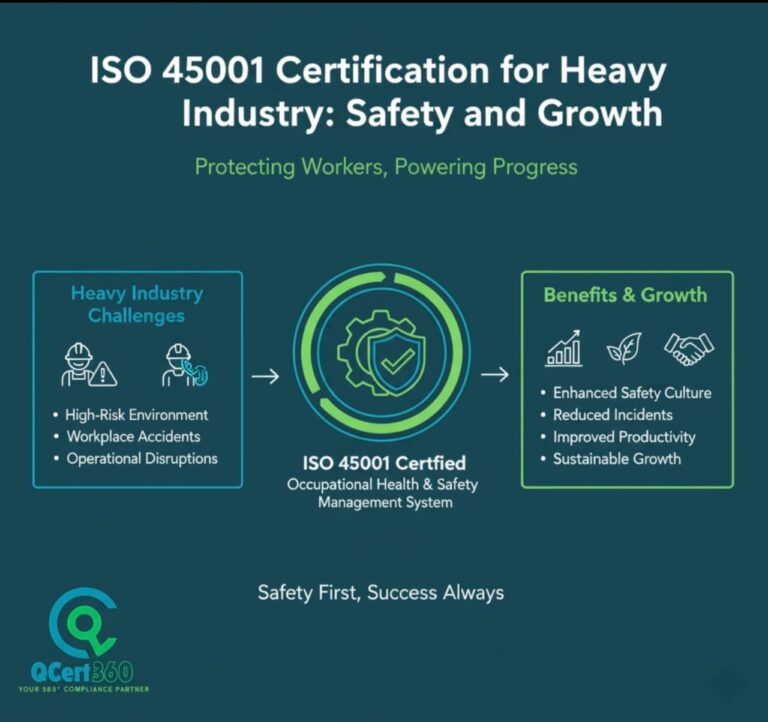ISO 45001 certification improves workplace safety in heavy industry while supporting compliance, risk reduction, and long-term growth.