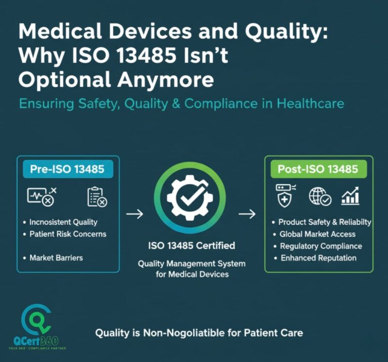 ISO 13485 certification ensures medical device quality, regulatory compliance, safety, and global market access for manufacturers.