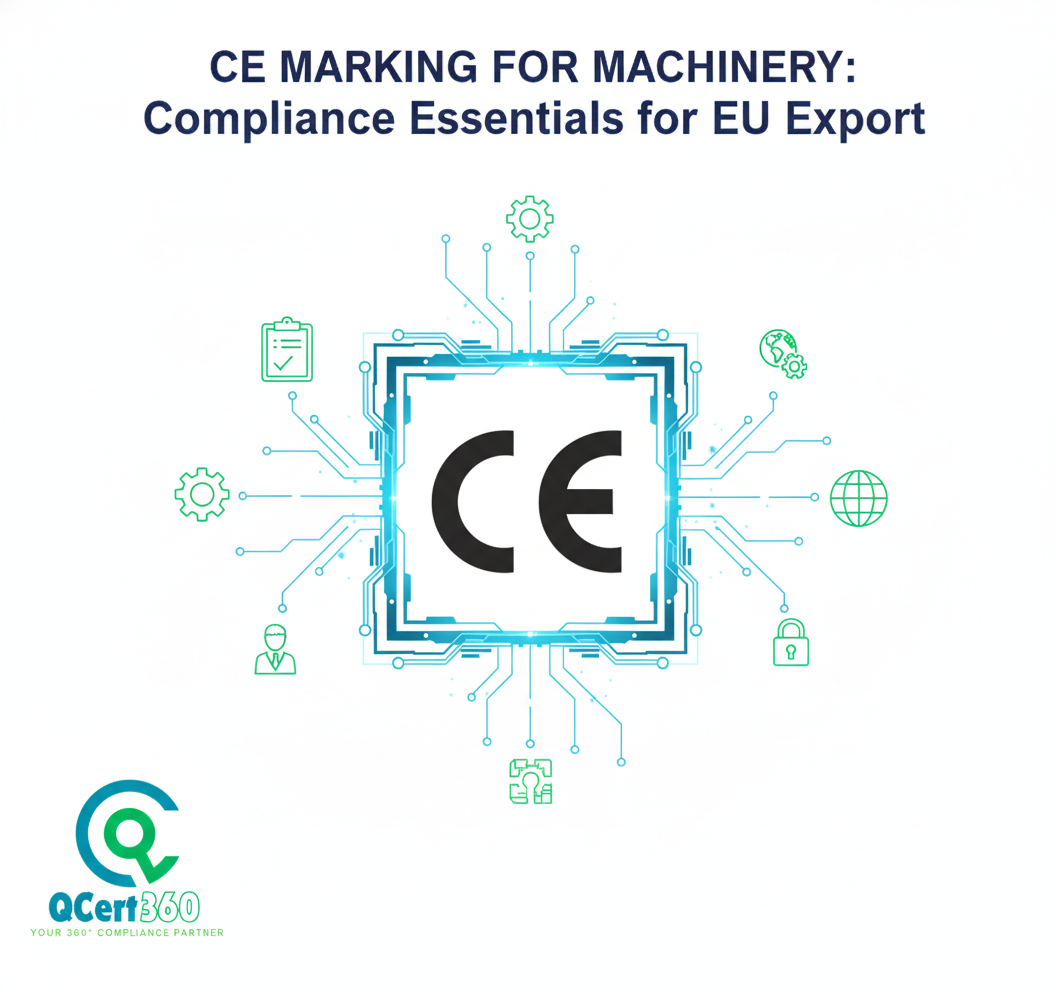 CE marking for machinery ensuring EU export compliance and product safety standards
