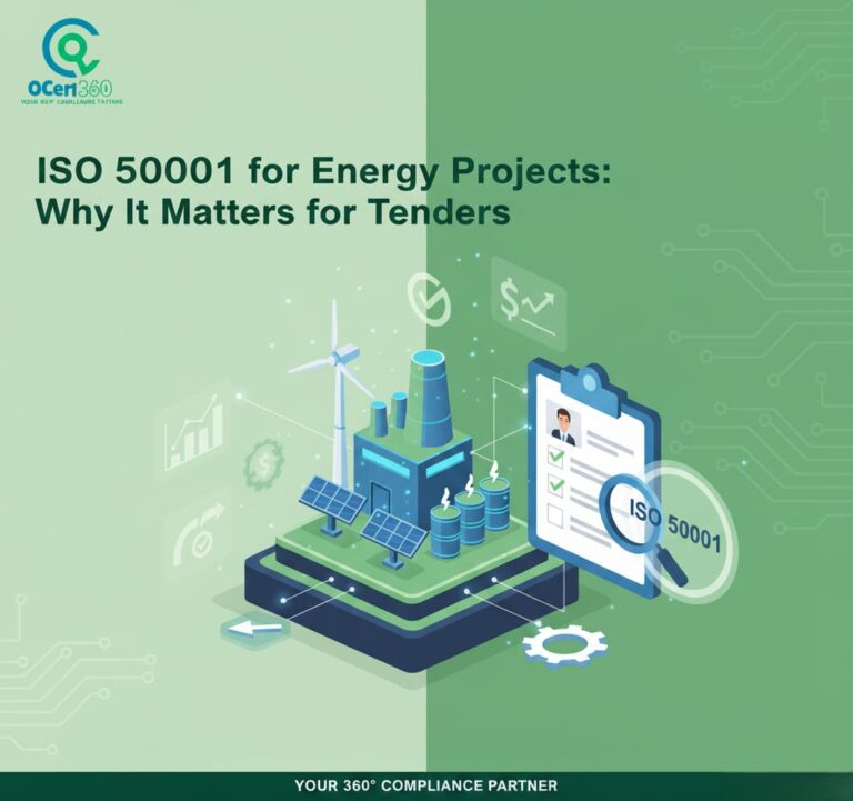 ISO 50001 energy management compliance for large energy projects and tender qualification.