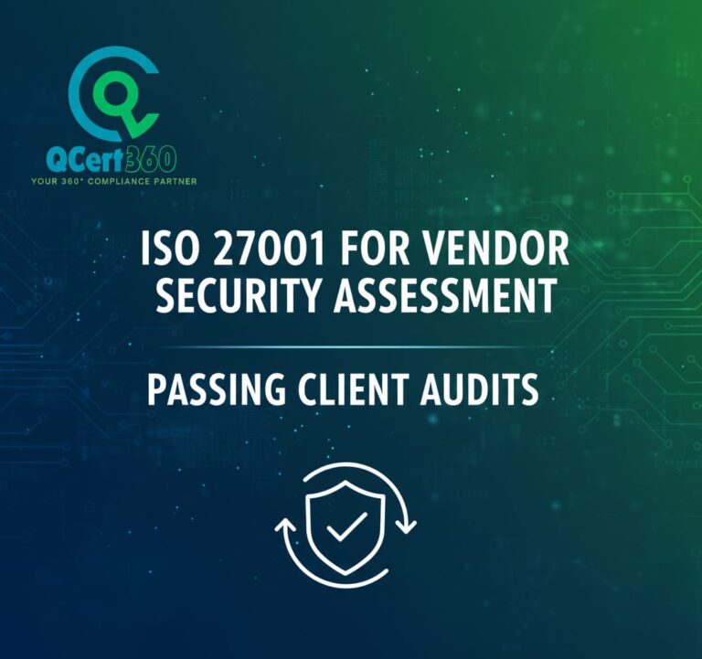 Vendor demonstrating ISO 27001 security controls to meet client audit requirements and pass detailed assessments.