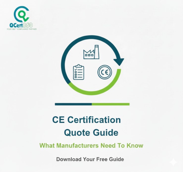 Detailed CE certification quote outlining scope, required tasks, testing, documentation, and compliance support for manufacturers.