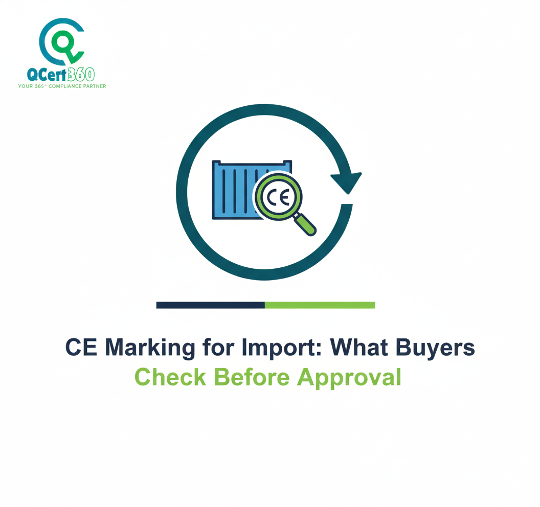 Buyer reviewing CE Marking, documentation, and compliance evidence before approving imported products.