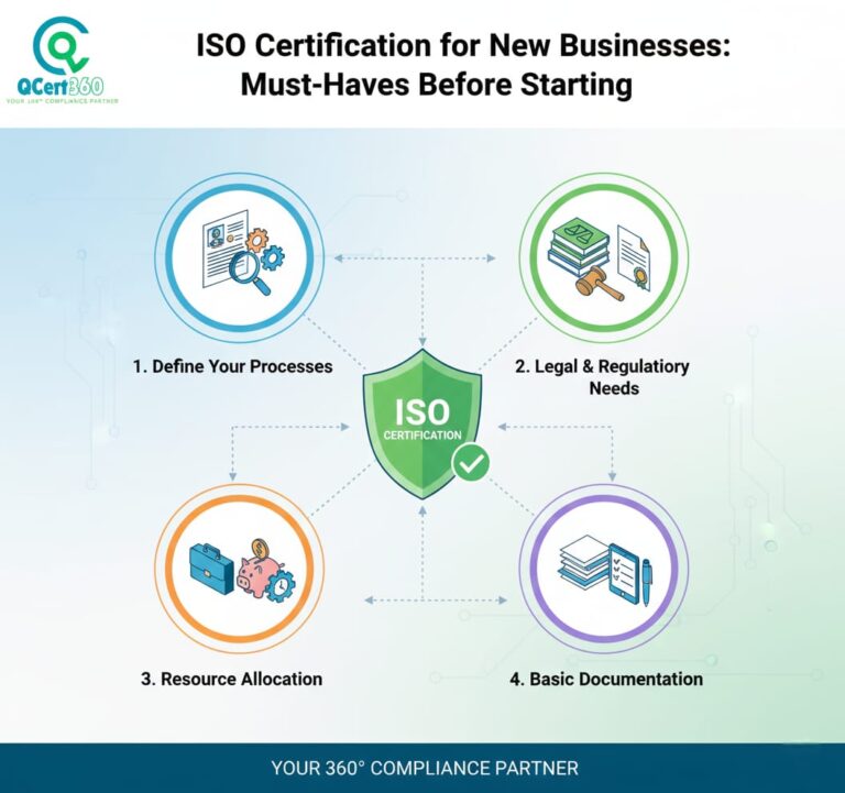 New business preparing for ISO certification by setting up core processes and essential documentation.