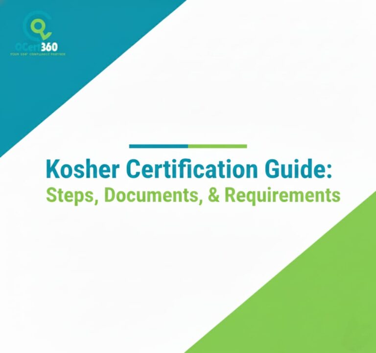 Kosher certification process showing required steps, documentation, and product verification for food manufacturers.