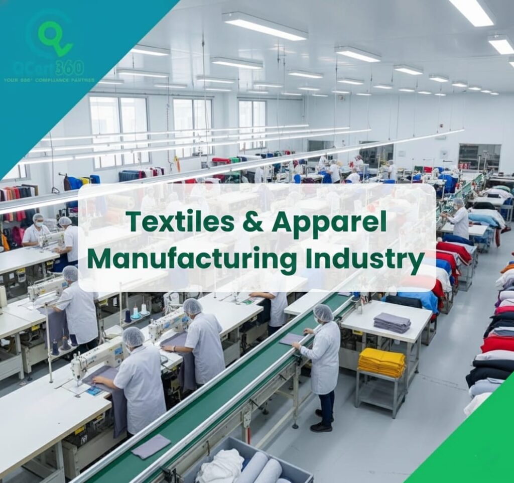 Textiles and apparel manufacturing operations meeting ISO standards, quality controls, and compliance with Qcert360 support.