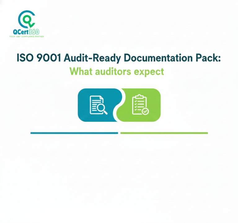 ISO 9001 audit-ready documentation pack showing quality manual, procedures, records, and evidence auditors expect.