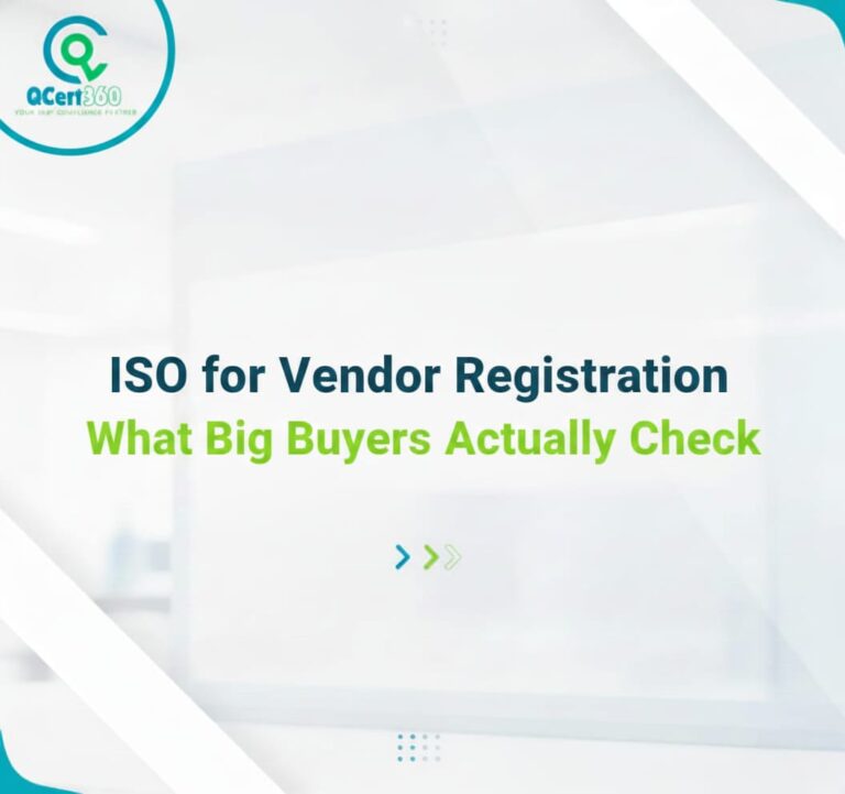 Vendor registration review showing buyers checking ISO certificates, documentation, and compliance records.
