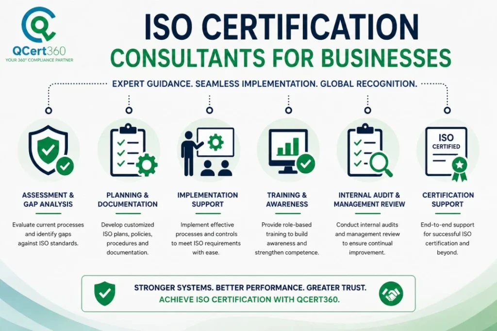 ISO Certification Consultants for Businesses providing assessment, implementation, training, auditing and certification support