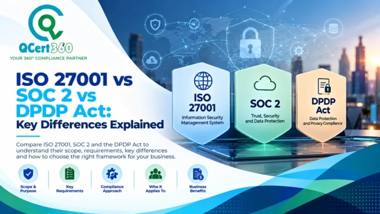 ISO 27001 vs SOC 2 vs DPDP Act: Key Differences Explained